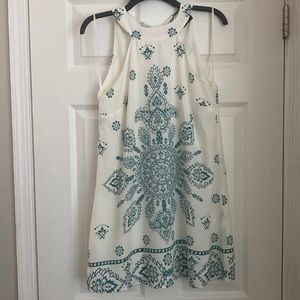 Lulus green and white dress